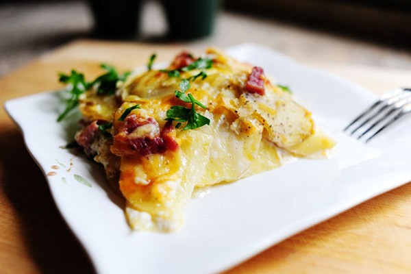 Scalloped potatoes and ham