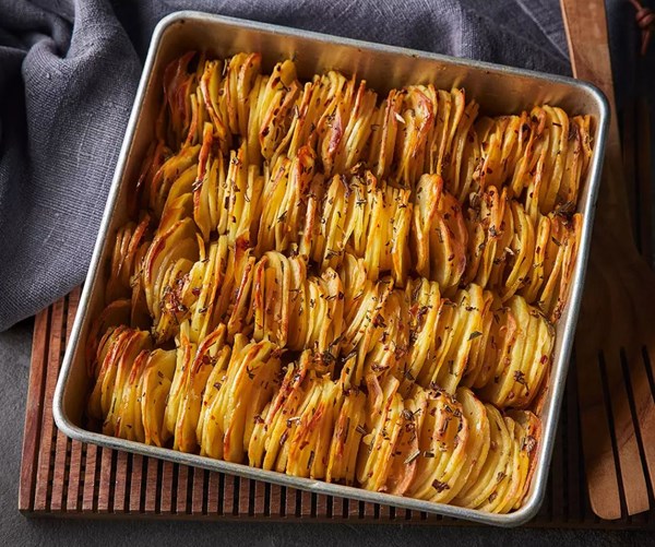 Scalloped potatoes with anchovies & saffron