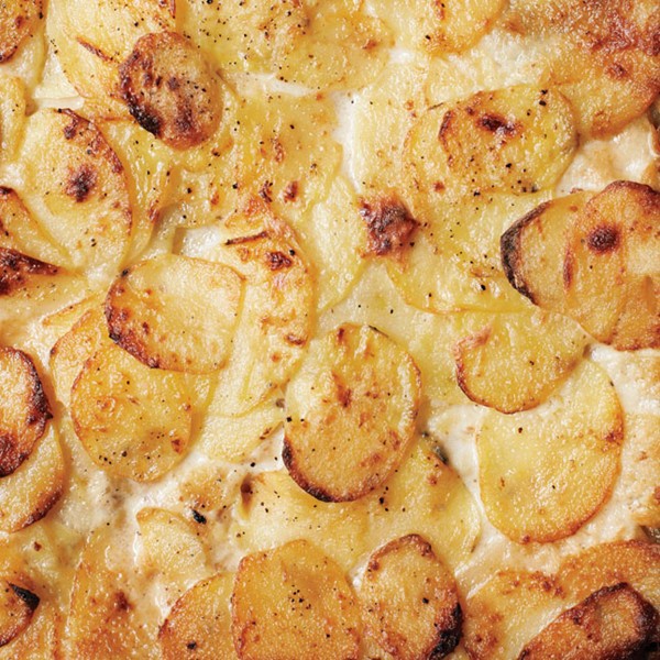 Scalloped potatoes with caramelized fennel