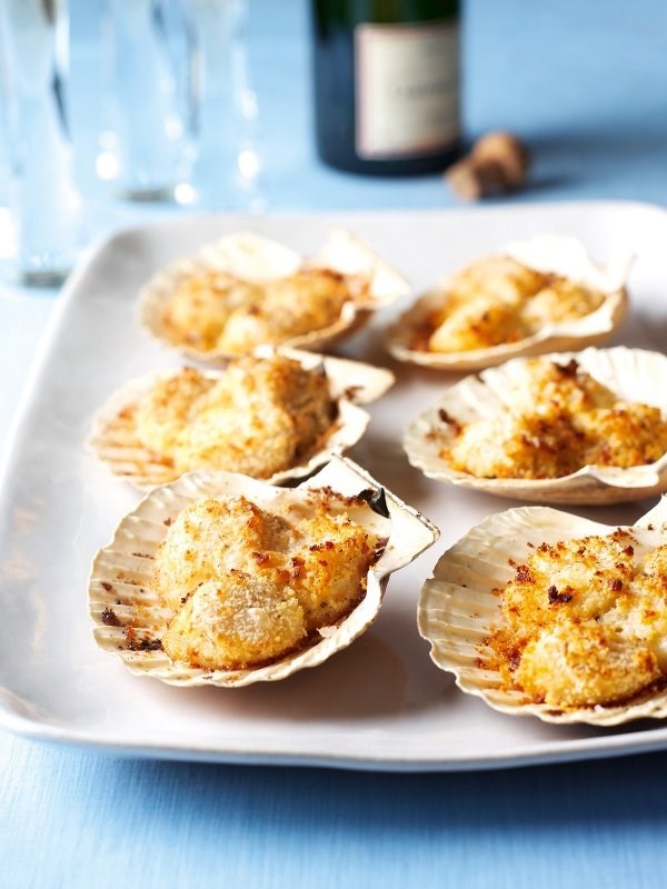 Scallops on the shell