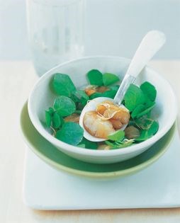 Scallops sashimi in mustard sauce (Hotate kobachi)