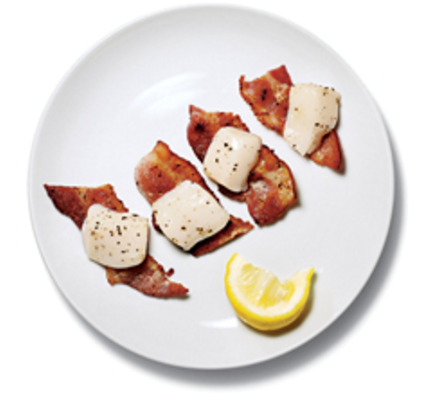 Scallops with bacon