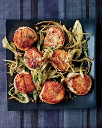 Scallops with fennel Grenobloise