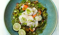 Scallops with lime and mint