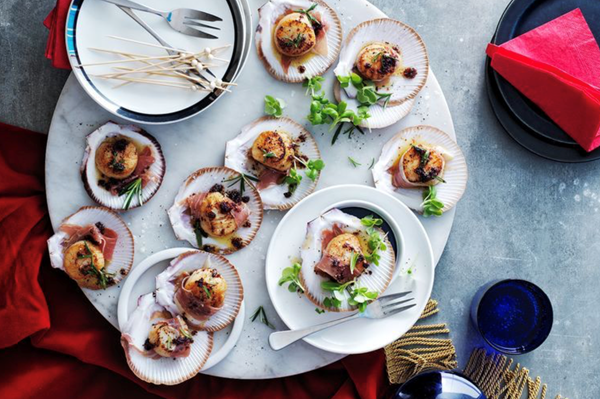 Scallops with rosemary and quince butter