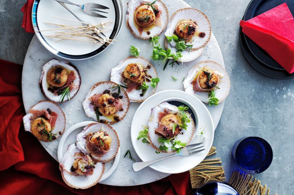 Scallops with rosemary and quince butter