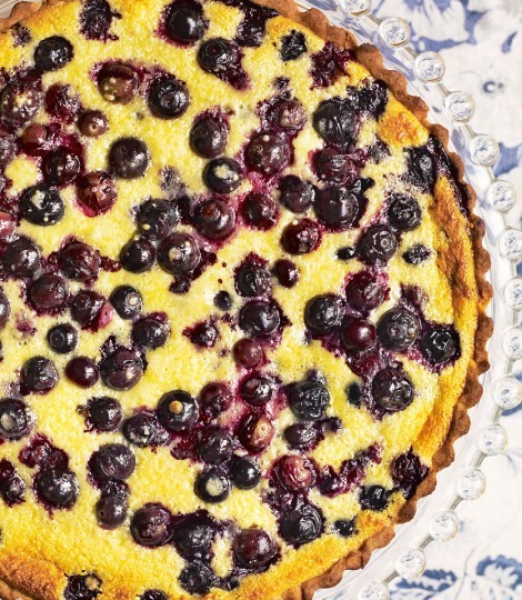 Scandinavian blueberry and soured cream tart
