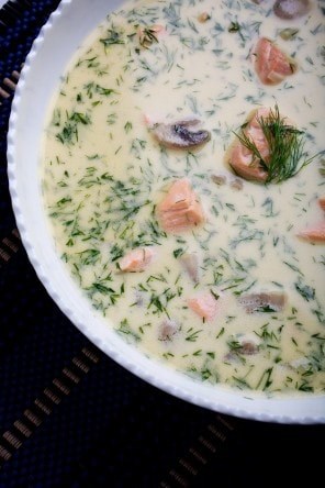 Scandinavian salmon stew with dill