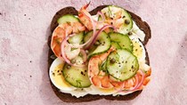Scandinavian shrimp-and-cucumber sandwich