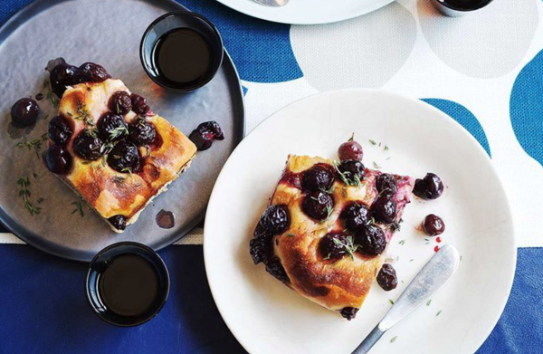 Schiacciata with vincotto cherries