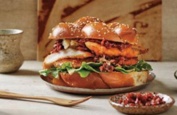 Schnitzel sandwich in challah