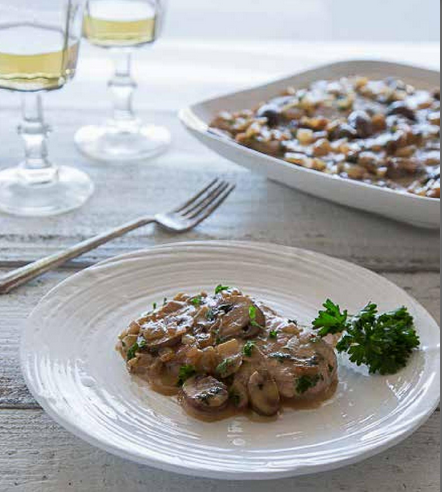 Schnitzel with mushroom sauce (Schnitzel mit champignon-sosse)