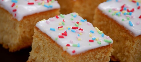 School cake and custard