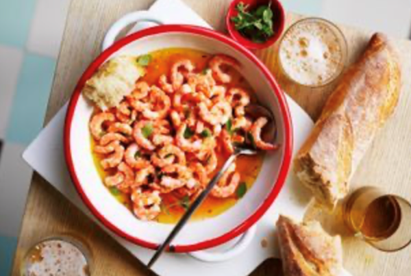 School prawn crudo