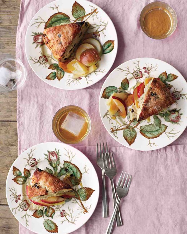 Scones with pears, Irish cheddar, and honey