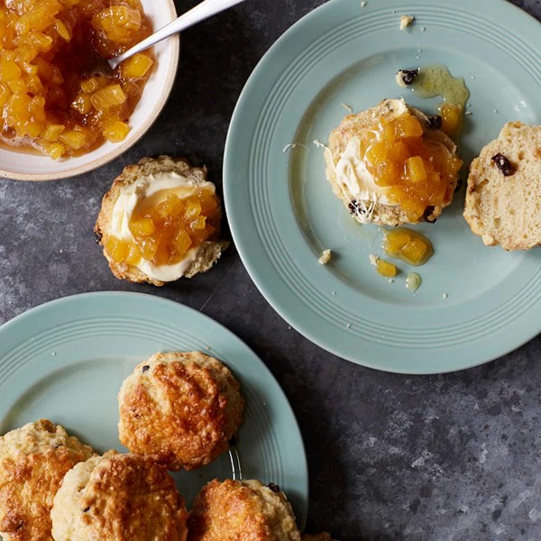 Scones with pineapple jam