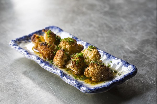 Scorched cauliflower with soy, butter & yuzu juice [Scott Hallsworth]