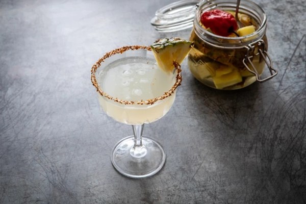 Scotch bonnet tepache margaritas 