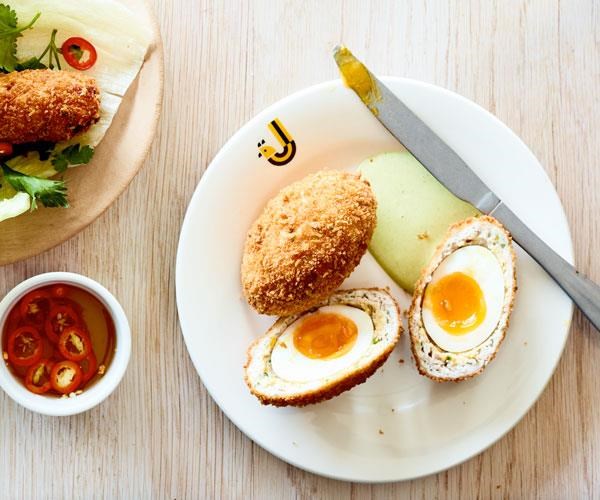 Scotch eggs with tarragon mayonnaise