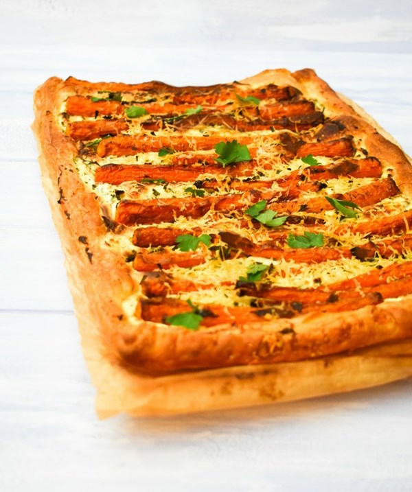 Scottish baby carrot & chive tart