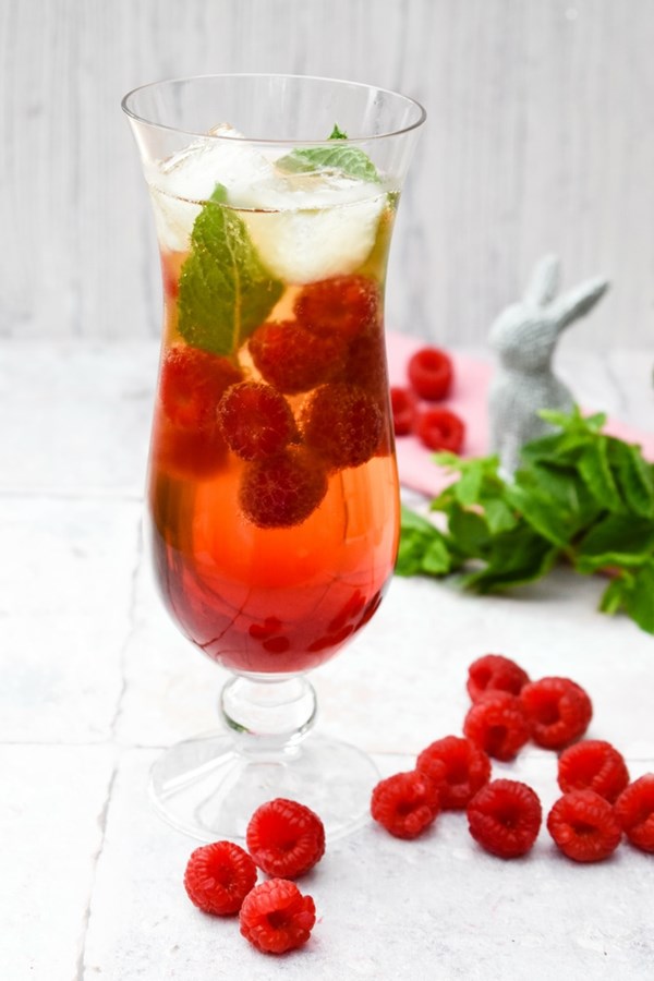 Scottish raspberry & mint cider cooler