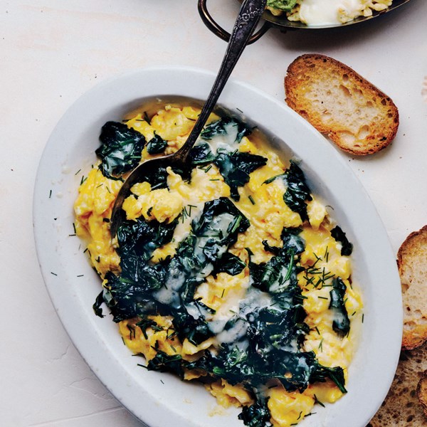 Scrambled eggs Florentine