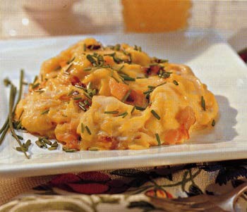 Scrambled eggs with smoked salmon and chives
