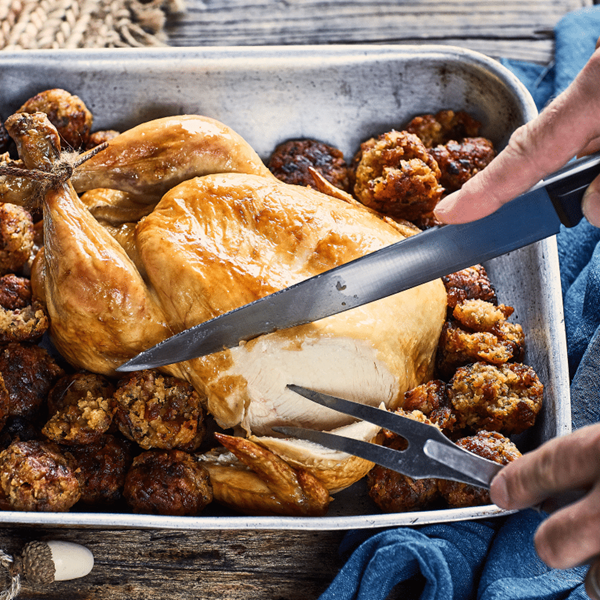 Scrumptious bacon, apricot & sage stuffing balls with roast chicken