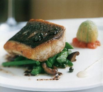 Sea bass, crab beignet and fennel