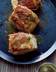 Sea bass with prosciutto and sage