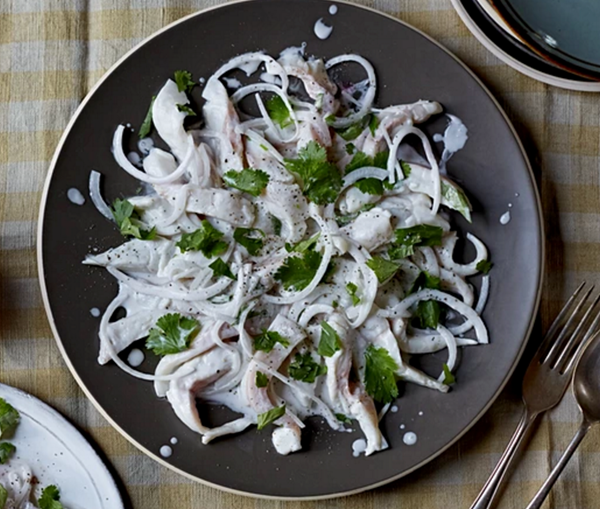 Sea bream ceviche with coconut milk