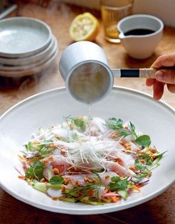 Sea bream sashimi salad