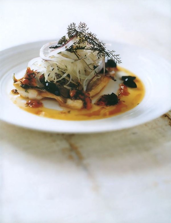 Sea bream with fennel salad and orange dressing