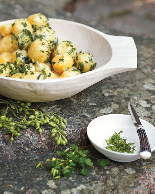 Sea rocket potato salad