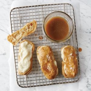 Sea salt-caramel éclairs