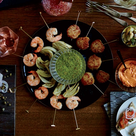 Sea scallop lollipops