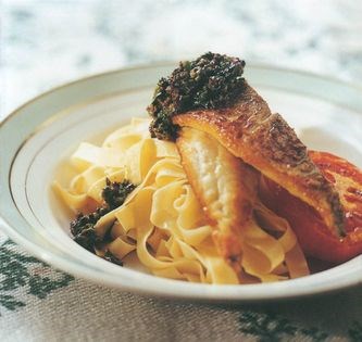 Sea trout with green sauce (Truite de mer sauce verte)