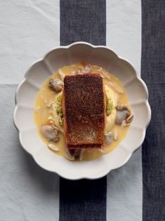 Sea trout with razor clams and cockles
