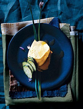 Sea urchin mousse with ginger vinaigrette