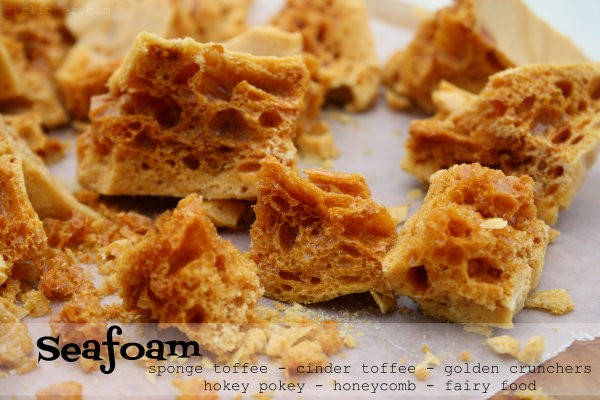 Seafoam candy (aka sponge candy, honeycomb, hokey pokey, cinder toffee)