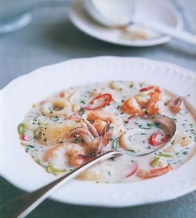 Seafood and coconut soup
