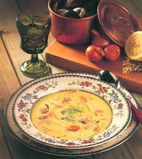 Seafood and lemon soup
