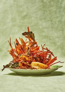 Seafood and vegetable fritters (Ukoy)