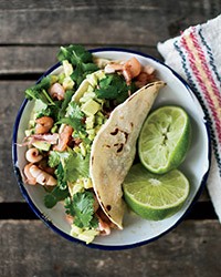 Seafood-chorizo tacos