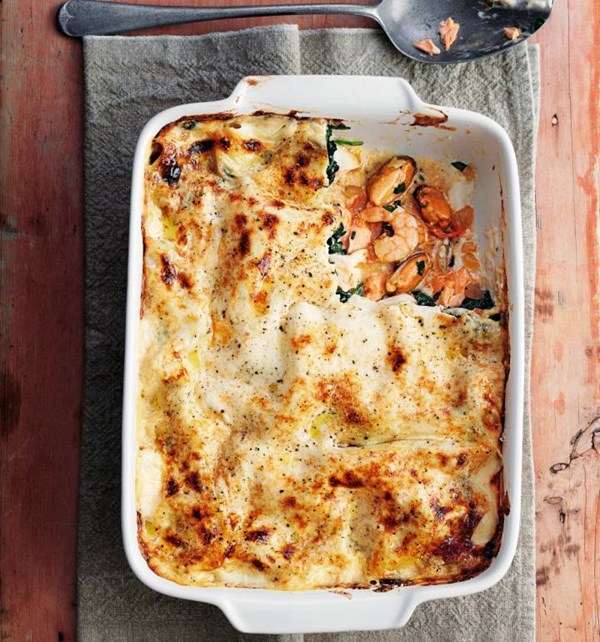 Seafood lasagne