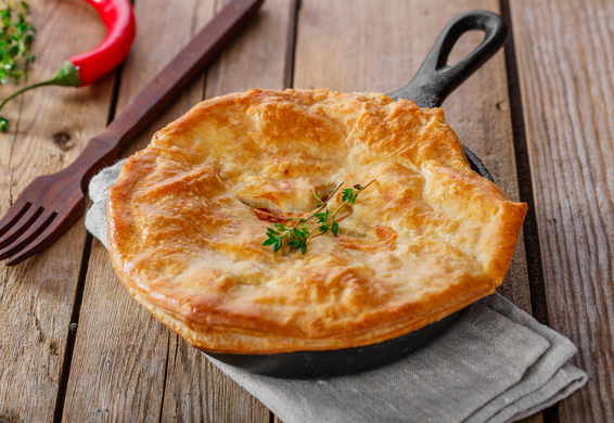 Seafood pie with leek, garlic & chives