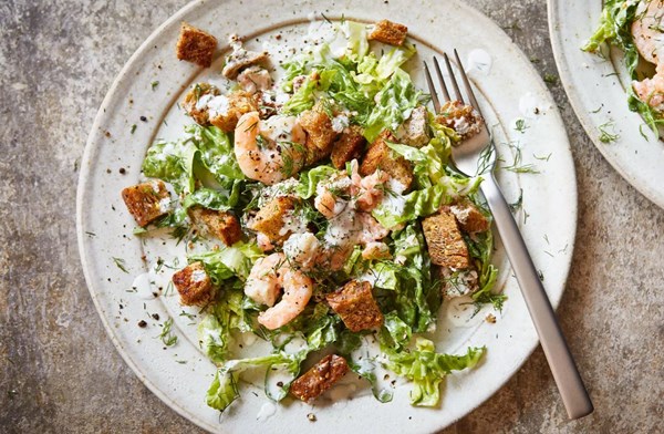 Seafood salad with lemon & dill dressing