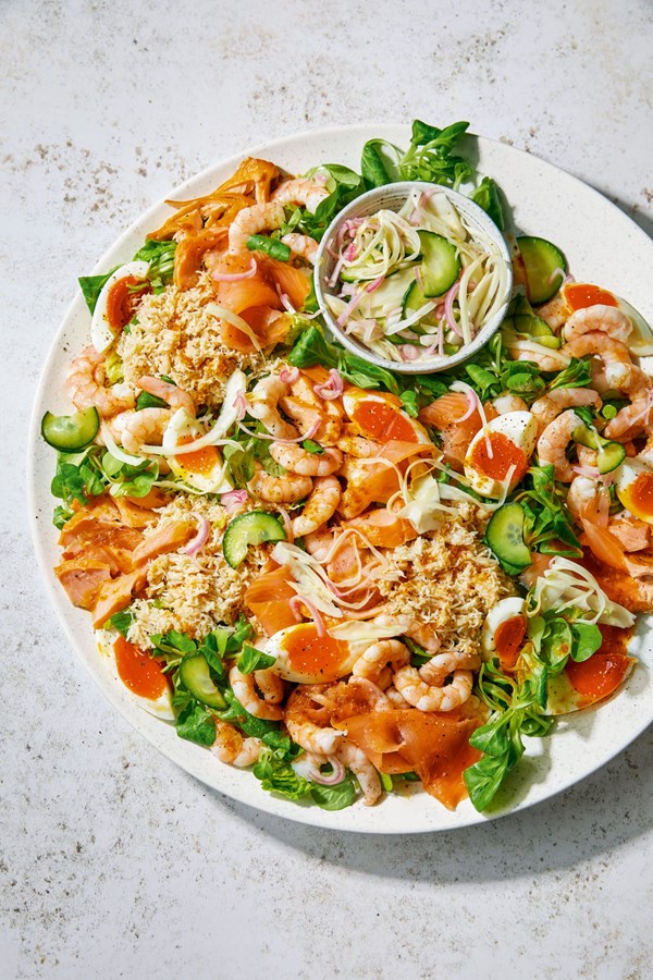 Seafood salad with pickled veg