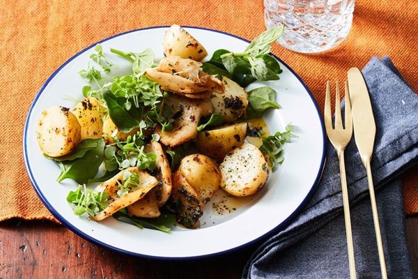 Seared abalone, potatoes and black pepper butter
