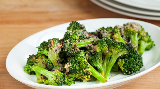 Seared broccoli with anchovy vinaigrette 